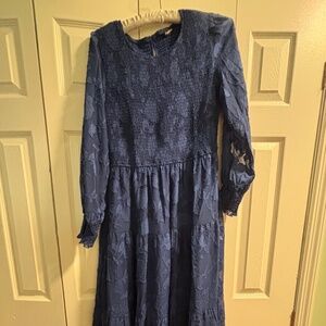 Dress royal blue , long sleeve, flowy, comfortable